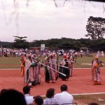 Royal musicians of the Emir of Katsina performing at the University of Ibadan, Nigeria. 1963.