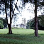 The picture shows the Catholic Church on the University of Ibadan campus. 1979.