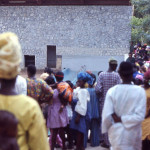 The new gorilla and chimpanzee exhibit immediately attracted large crowds of visitors to the Zoo. This photo was taken at Easter 1970, very soon after the opening of the new ape building. Zoo visitors were not allowed access to the ape accommodation within the building - we decided to provide privacy for the animals in those areas.