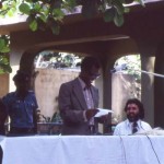 Attending the ceremony were the University's Vice Chancellor (speaking here), the Dean of Science and many other members of the academic and administrative staff. A very notable and welcome guest was the Orangun of Ila, a prominent Yoruba Chief, who was accompanied by a Police guard.