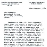 Professor Desmond Hill, the Head of the Department of Veterinary Medicine, and his wife, were unable to attend the ceremony for an unforseen reason. However, he sent me the above note. (THIS IS THE END OF THE SEQUENCE ABOUT THE NEW REPTILE HOUSE)