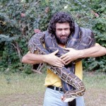 For me this is a tragic photograph - the last photo of my Burmese python which developed inoperable mouth cancer. It was euthanased later that day. I have its skeleton at my home in Bristol. Early 1975.